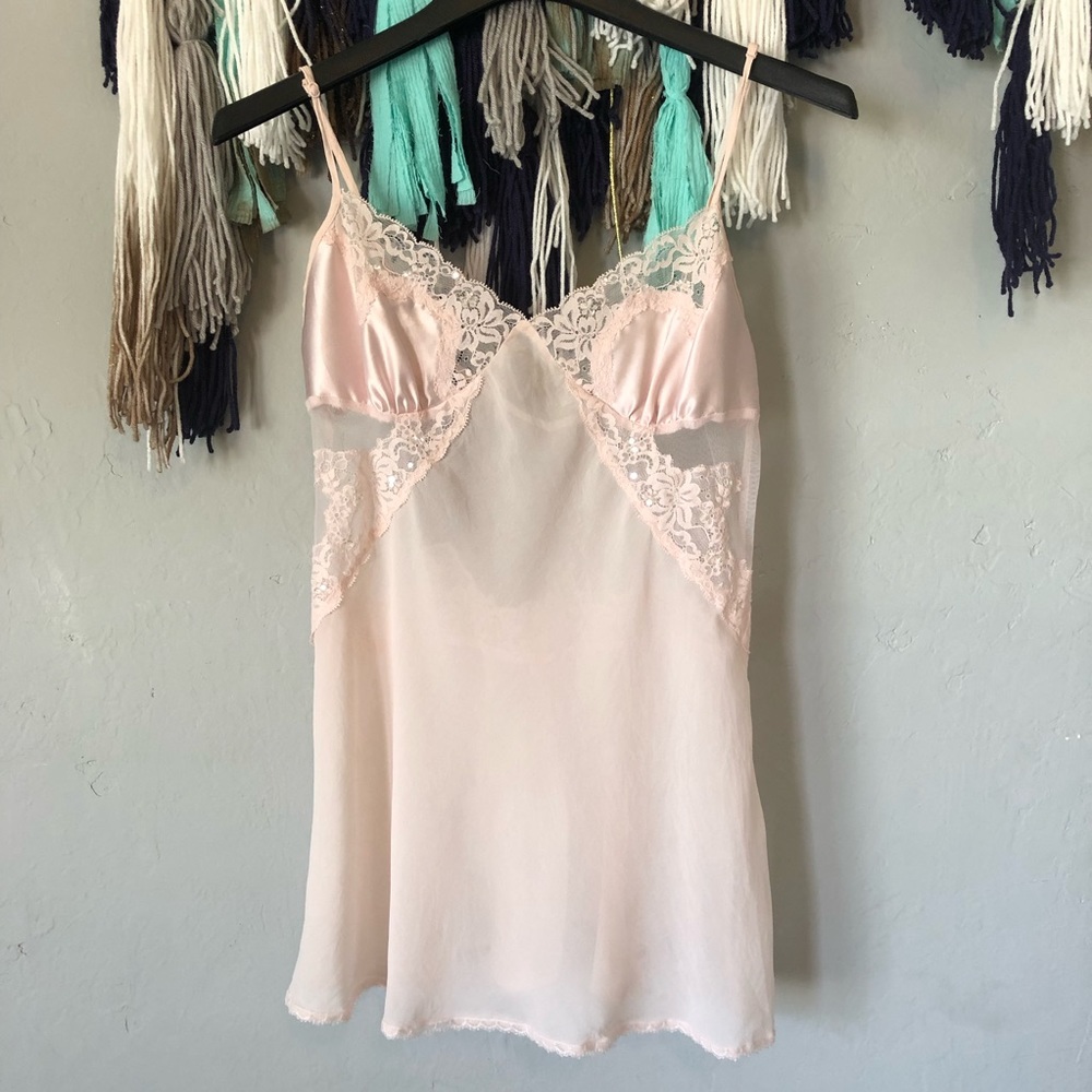 Victoria’s Secret - Light Pink Silk Short Babydoll